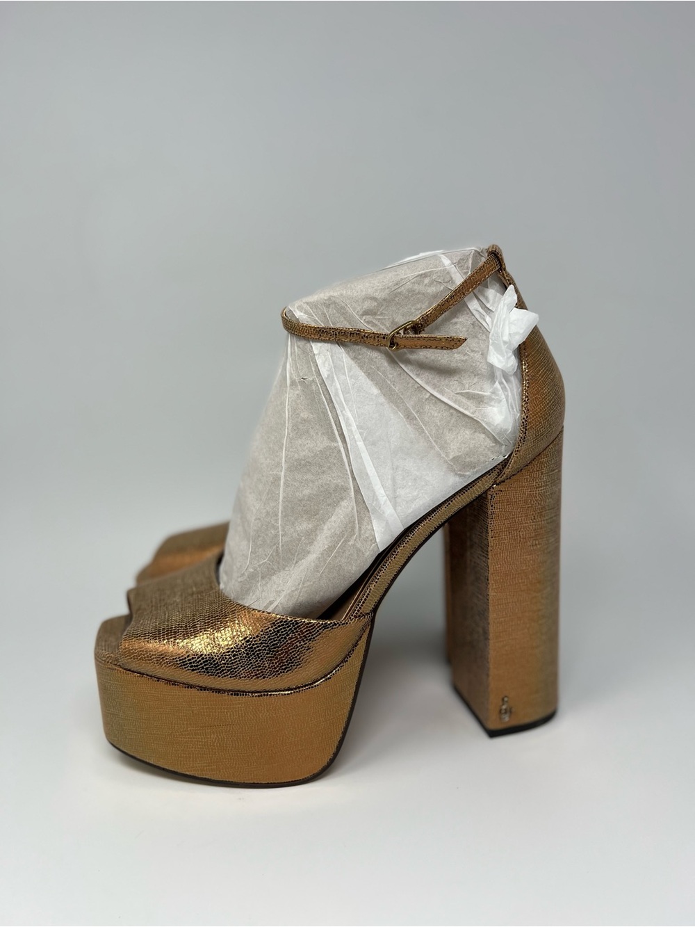 Sam Edelman Metallic Copper Platform Block Heels - Picture 4 of 9